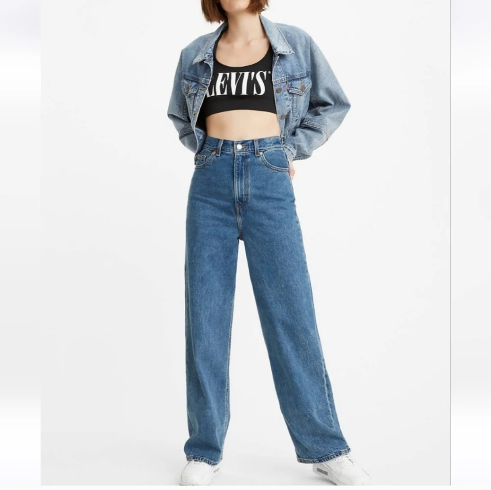 Levi's Women's Classic Blue Wide-Leg Jeans - Picture 2 of 7